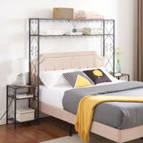 ZUN Queen Bed Frame with 2 Nightstandss with Storage Cabinet, with Shelves, Bookcase W2167131144