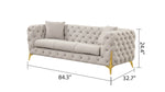 ZUN Contempo Modern Style Buckle Fabric Sofa Made with Wood in Gray B009139139