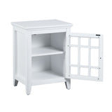 ZUN Bedroom Small Bedside Table/Night Stand with Open door Storage Compartments, white W131454645