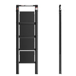 ZUN 4 Step Ladder, Retractable Handgrip Folding Step Stool with Anti-Slip Wide Pedal, Aluminum Step W134355909