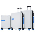 ZUN Contrast Color 3 Piece Luggage Set Hardside Spinner Suitcase with TSA Lock 20" 24' 28" Available PP311618AAK