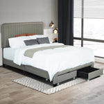 ZUN QUEEN SIZE UPHOLSTERED BED WITH ADJUSTABLE HEIGHT / MATTRESS 10 TO 14 INCHES / LED DESIGN WITH W1867121464