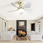 ZUN 29 Inch Indoor Flush Mount Ceiling Fan with Light Reversible Motor Remote Control W934P147065