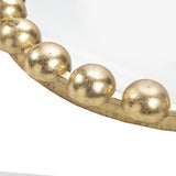 ZUN Gold Beaded Round Wall Mirror 3-piece set B03599371