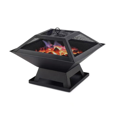 ZUN Modernisation Square BBQ Grill Outdoor Heater Garden Outdoor Fireplace Portable Fire Pit Contracted 86800110