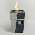 ZUN Outdoor Concrete Fire Pit Column Propane Fire Pit Patio Gas Fire Pit W85343018