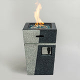 ZUN Outdoor Concrete Fire Pit Column Propane Fire Pit Patio Gas Fire Pit W85343018