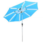 ZUN Wholesale Adjustable Outside Umbrella Solar Led Blue Outdoor Patio Umbrella With Light W1828140339