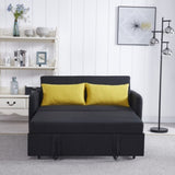 ZUN Twins Sofa Bed Black Fabric W109752287