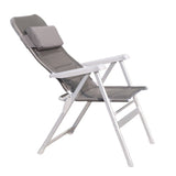 ZUN Aluminum Alloy Lounge Chair Adjustable Recliner w/Pillow Outdoor Camp Chair for Poolside Backyard W1511114975