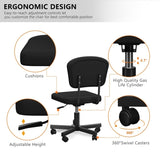 ZUN Mesh Task Chair Plush Cushion, Armless Desk Chair Home Office Adjustable Swivel Rolling Task W2181P164910