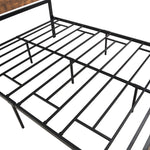 ZUN Metal and Wood Bed Frame with Headboard and Footboard ,Queen Size Platform Bed ,No Box Spring 93877900