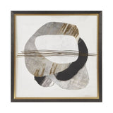 ZUN Gold Foil Abstract Framed Canvas Wall Art B03598858