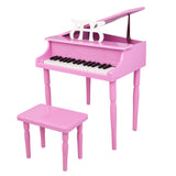 ZUN Wooden Toys: 30-key Children's Wooden Piano / Four Feet / with Music Stand, Mechanical Sound 31762119