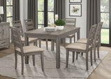 ZUN Weathered Gray Finish Rustic Style Dining Side Chair 2pc Set Upholstered Seat Transitional Framing B011P146398