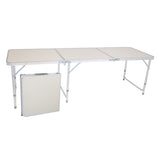 ZUN 180 x 60 x 70cm Home Use Aluminum Alloy Folding Table White 25070244