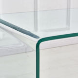 ZUN Small Clear Glass Side & End Table, Tempered Glass End Table Small Coffee Table W32728429
