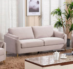 ZUN Contemporary 1pc Sofa Beige Color with Gold Metal Legs Plywood Pocket Springs and Foam Casual Living B01155991
