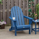 ZUN Folding Adirondack Chair, Faux Wood Patio & Fire Pit Chair, Weather Resistant HDPE for Deck, Outside W2225142495