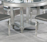 ZUN Formal Traditional Dining Table Round Table Silver Hue Glass Top 1pc Dining Table Dining Room B01164095