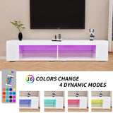 ZUN LED TV Stand Modern Entertainment Center with Storage High Gloss Gaming Living Room Bedroom TV W162594692