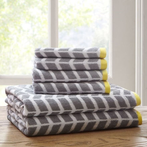 ZUN Cotton Jacquard Bath Towel 6 Piece Set B03596398