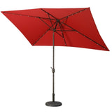ZUN Support Dropshipping Led Red Garden Outdoor Adjustable Title 10 Ft Patio Umbrella With Solar Lights W1828P147966