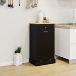 ZUN One Drawers and One-Compartment Tilt-Out Trash Cabinet Kitchen Trash Cabinet-Black W1120127325
