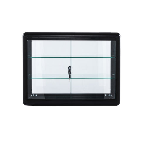 ZUN Tempered Glass Counter Top Display Showcase with Sliding Glass Door and Lock,Standard Aluminum W2221139480