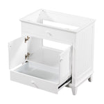 ZUN 30" Bathroom Vanity Base without Sink, Bathroom Cabinet with Two Doors and One Drawer, White WF294109AAK