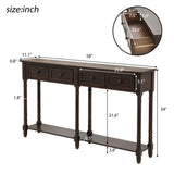 ZUN TREXM Console Table Sofa Table Easy Assembly with Two Storage Drawers and Bottom Shelf for Living WF191266AAP