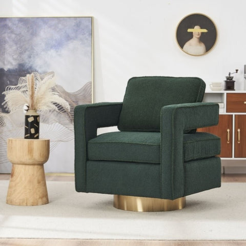 ZUN Swivel Barrel Chair for Living Room,360 Degree Swivel Club Modern Accent Single Sofa Chair, Small W1361134676