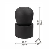 ZUN 19.5x19.5x32.5" Heavy Outdoor Cement Fountain Black, Cute Unique Urn Design Water feature For Home W2078125746