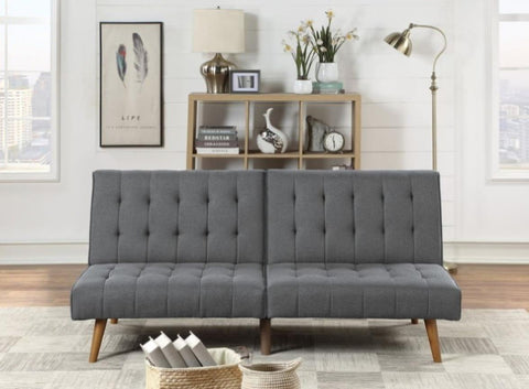 ZUN Blue Grey Modern Convertible Sofa 1pc Set Couch Polyfiber Plush Tufted Cushion Sofa Living Room HS00F8501-ID-AHD