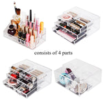 ZUN 4Pcs/Set Plastic Cosmetics Storage Rack Transparent 86485556