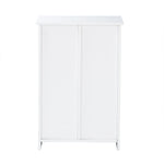 ZUN Pure White Wood Floor Storage Organizer Cabinet with 4 Drawers and 1 Door Cabinet 3 Shelves W131465934