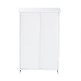 ZUN Pure White Wood Floor Storage Organizer Cabinet with 4 Drawers and 1 Door Cabinet 3 Shelves W131465934