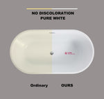ZUN Luxury Glossy White Acrylic Freestanding Soaking Bathtub with Chrome Overflow and Drain, cUPC W157384908