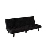 ZUN 2534B Sofa converts into sofa bed 66" black velvet sofa bed suitable for family living room, W127860390