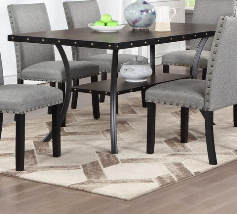 ZUN Dining Room Furniture Natural Wooden Rectangular Dining Table 1pc Dining Table Only Nailheads and B011119664