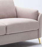 ZUN Contemporary 1pc Sofa Beige Color with Gold Metal Legs Plywood Pocket Springs and Foam Casual Living B01155991