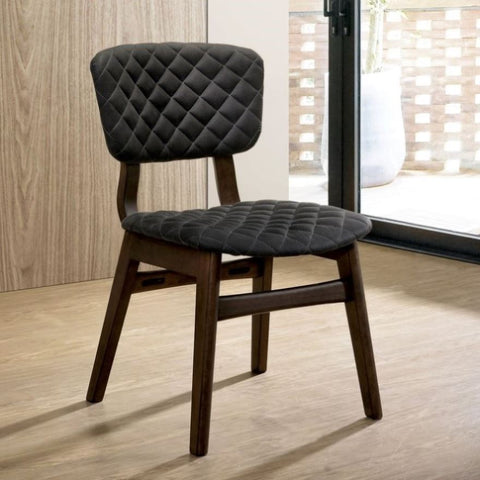 ZUN Set of 2 Side Chairs Walnut Finish Solid wood Mid-Century Modern Padded Fabric Seat And Back Kitchen B01178731