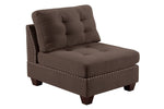 ZUN Living Room Furniture Tufted Armless Chair Black Coffee Linen Like Fabric 1pc Armless Chair Cushion B011104197