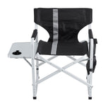 ZUN 1-piece Padded Folding Outdoor Chair with Side Table and Storage Pockets,Lightweight Oversized W24172215