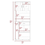 ZUN Hopkins 1-Drawer 3-Shelf Pantry Cabinet White B06280369