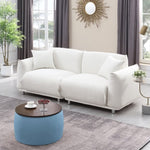 ZUN Round Ottoman Set with Storage, 2 in 1 combination, Round Coffee Table, Square Foot Rest Footstool 88163110