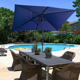 ZUN Large Blue Outdoor Umbrella 10ft Rectangular Patio Umbrella For Beach Garden Outside Uv Protection W1828P147105