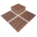 ZUN Plastic Interlocking Deck Tiles,44 Pack Patio Deck Tiles,11.8"x11.8" Square Waterproof Outdoor All W1129127768