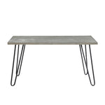 ZUN Modern Sleek Design Dining Table 1pc Light Gray Wooden Top Black Finish Metal Legs Dining Furniture B011134426