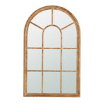 ZUN 34x54.3" Large Arched Accent Mirror with Brown Frame with Decorative Window Look Classic W2078124336